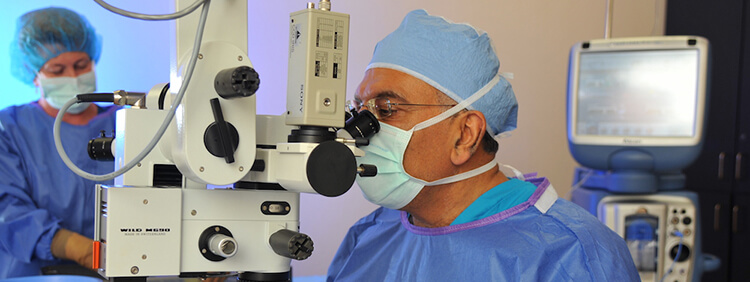 Ophthalmologist performing Diabetic Retinopathy