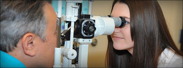 Eye Doctor checking a patient for Dry Eyes